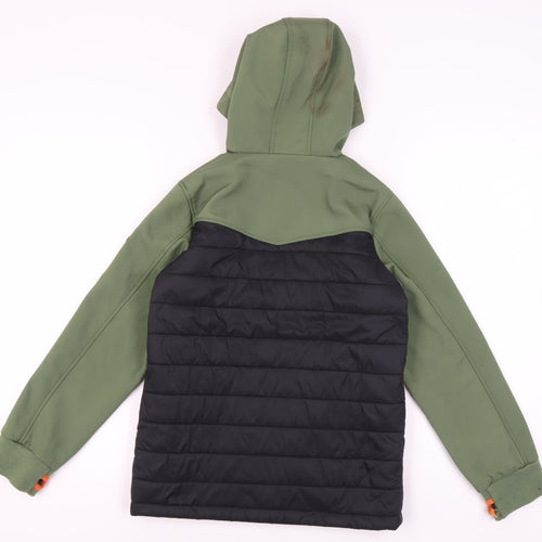 Saltrock Boys Green Puffer Jacket, 11-12 Years, Hooded, Zip