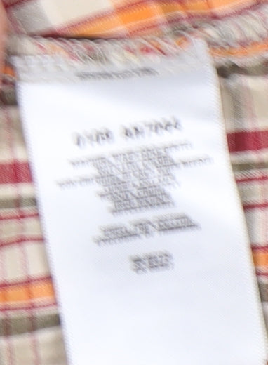 Columbia Boys Orange Plaid Button-Up Shirt 4 Years