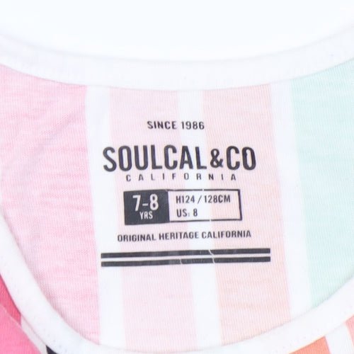 SoulCal & Co Girls Multicoloured Striped Tank 7-8 Years
