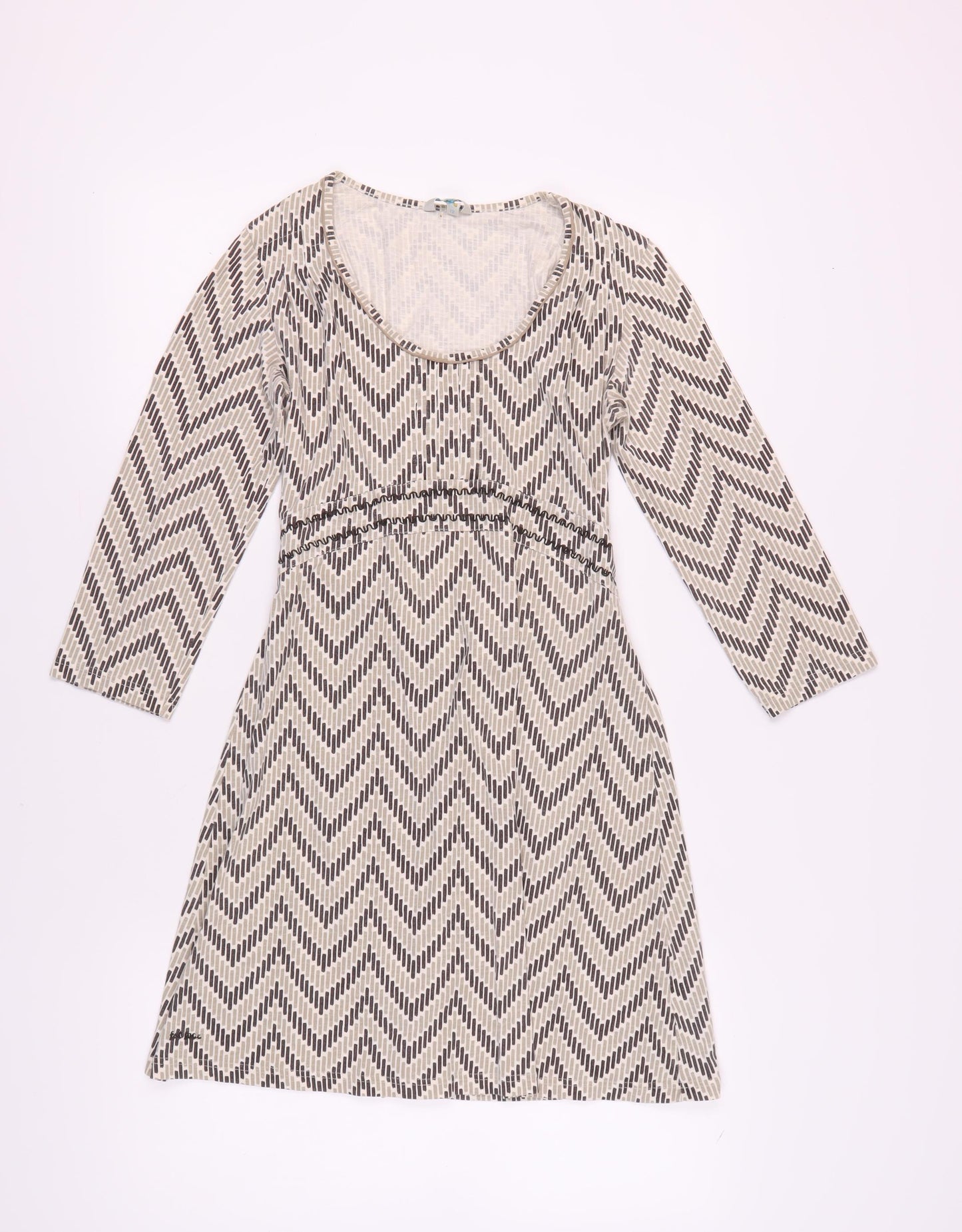 Fat Face Women's Chevron Cotton Dress Size 12