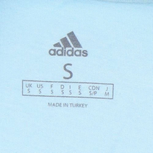 Adidas Men's Blue Graphic Print T-Shirt, Size S