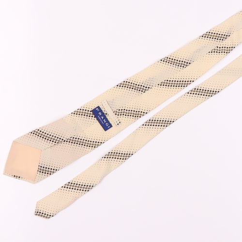 Frangi Men's Beige Polka Dot Silk Tie