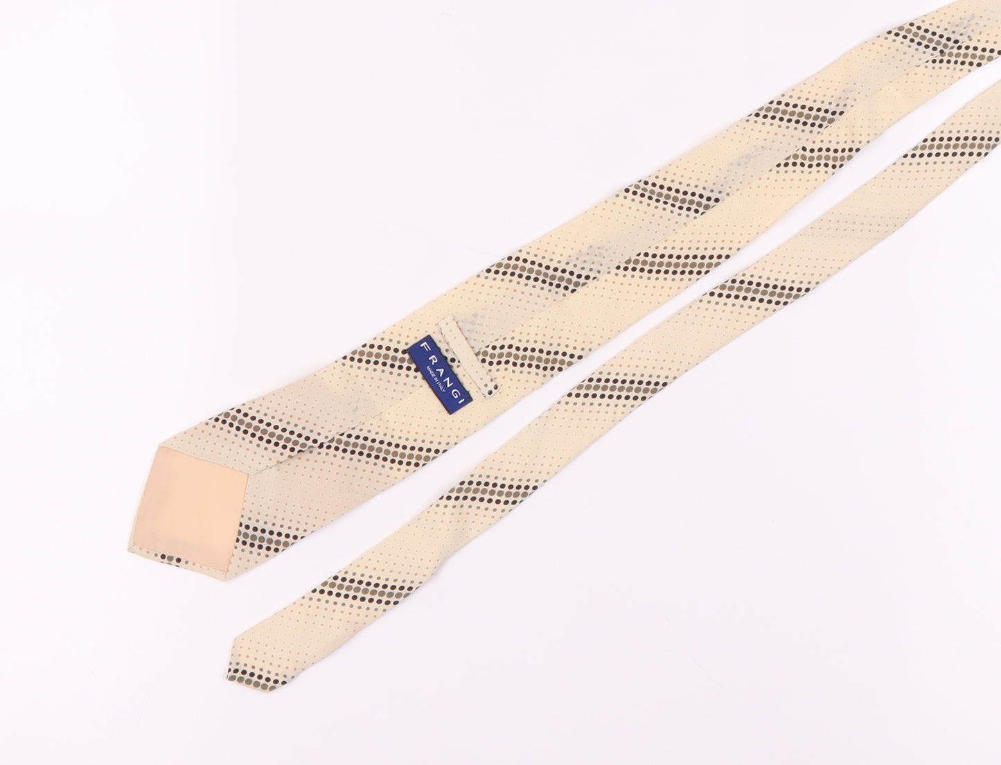 Frangi Men's Beige Polka Dot Silk Tie