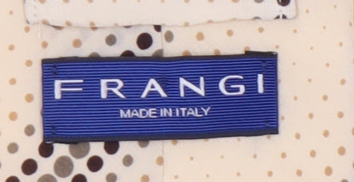 Frangi Men's Beige Polka Dot Silk Tie