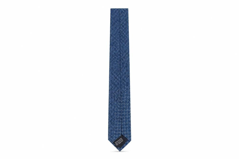 Front view of Havana Men's Blue Geometric Tie