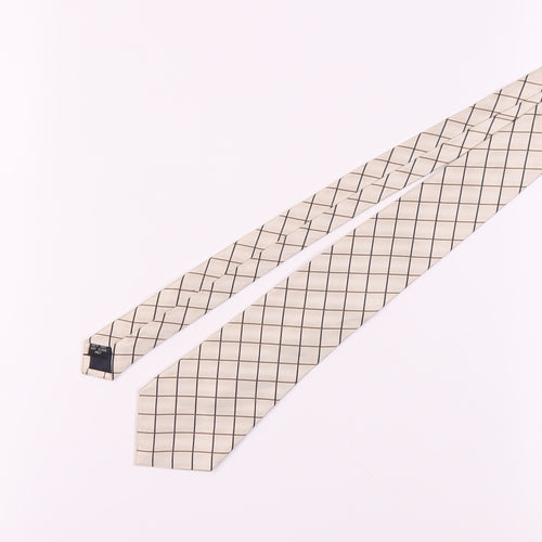 Pierre Cardin Men's Beige Check Silk Tie