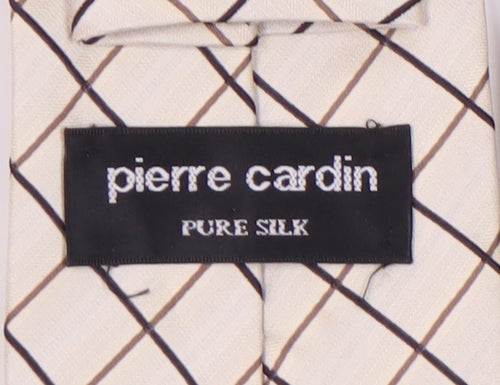 Pierre Cardin Men's Beige Check Silk Tie