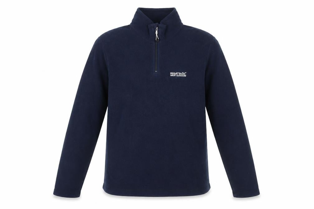 Front view of Regatta Men's Blue 1/4 Zip Fleece Sweatshirt S