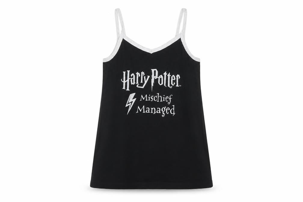 Harry Potter Girls Black Cami Nightshirt - 9-10 Years
