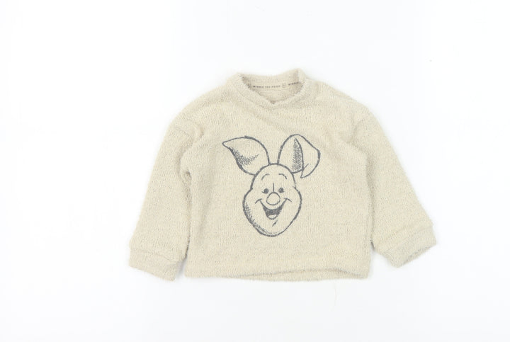 Disney Baby Beige Winnie the Pooh Unisex Pullover Jumper 6-9 Months