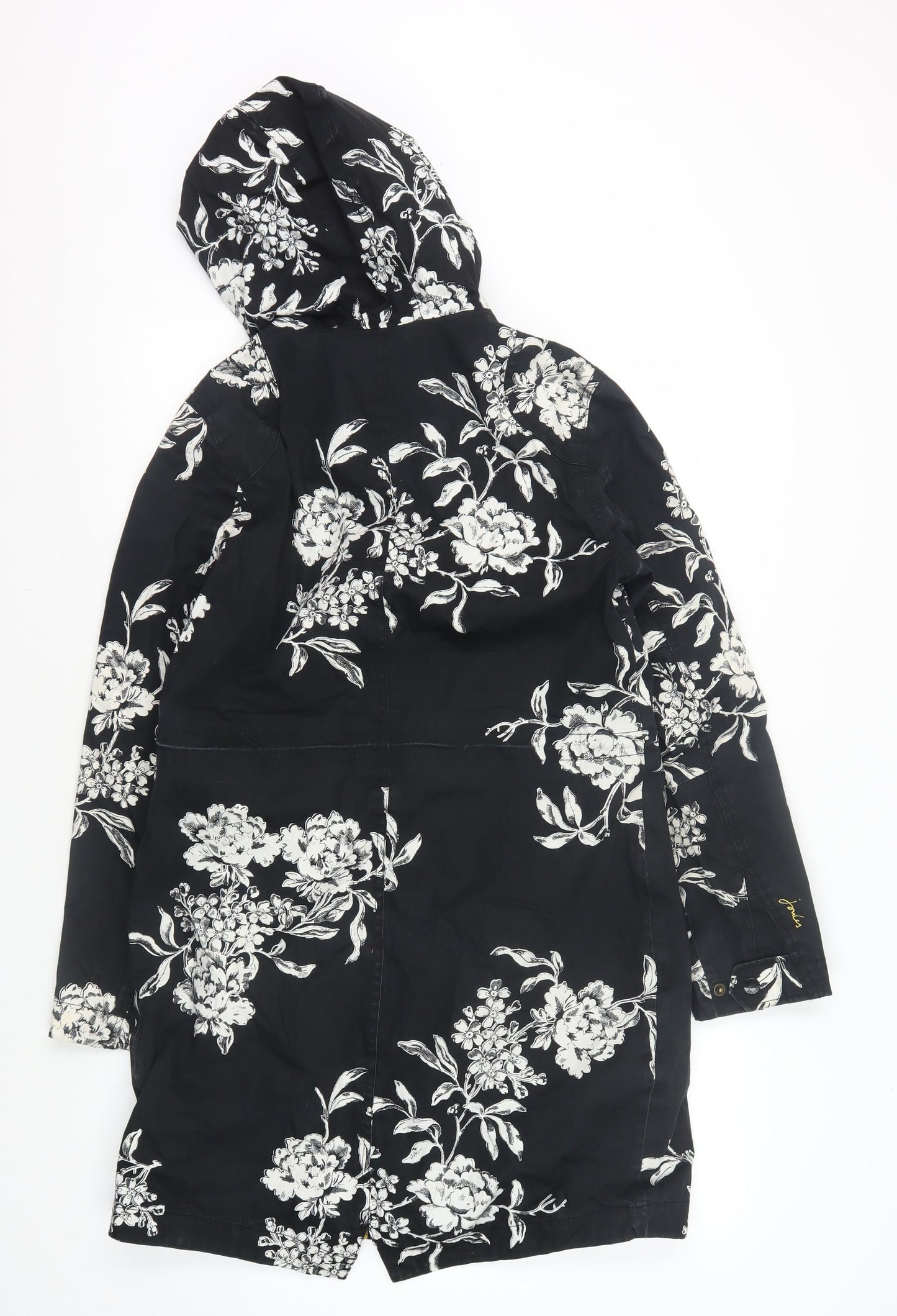 Joules Women's Black XS Floral Waterproof Rain Coat