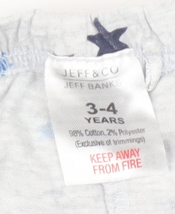 Jeff & Co Boys Grey Star Sleep Shorts 3-4 Years
