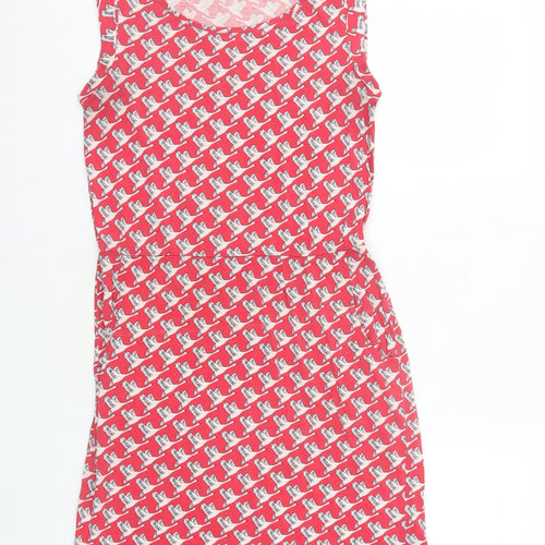 Boden Red Animal Geese Print Sleeveless Dress Size 6