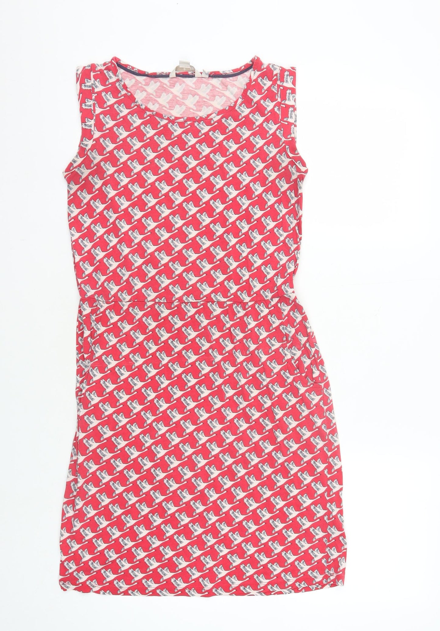 Boden Red Animal Geese Print Sleeveless Dress Size 6