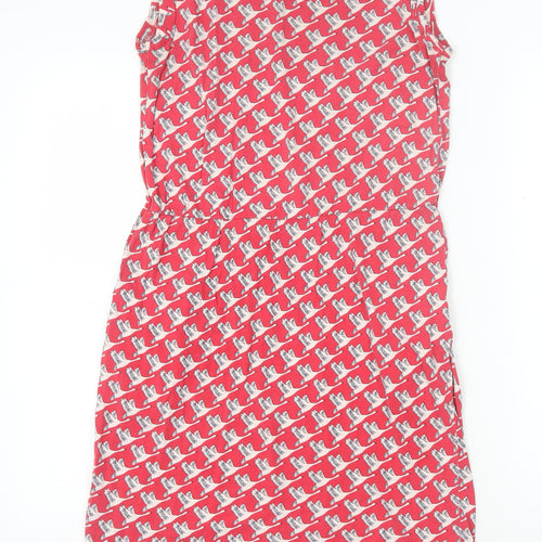 Boden Red Animal Geese Print Sleeveless Dress Size 6