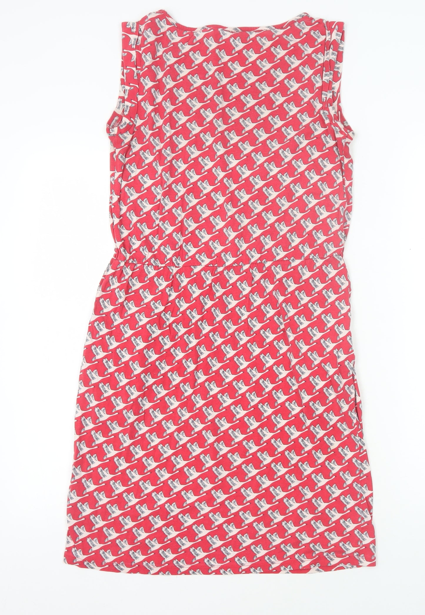 Boden Red Animal Geese Print Sleeveless Dress Size 6
