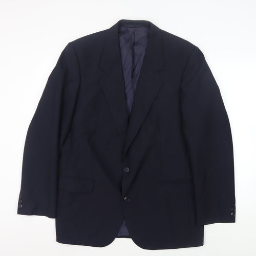 Baumler Men's Black Single Breasted Polyester Blend Suit Jacket Size 42