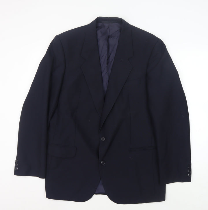 Baumler Men's Black Single Breasted Polyester Blend Suit Jacket Size 42