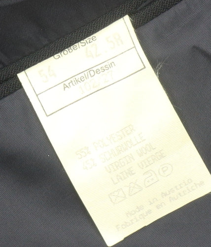 Baumler Men's Black Single Breasted Polyester Blend Suit Jacket Size 42