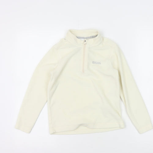 Regatta Girls Ivory Fleece Sweatshirt, Size 4 Plus, Half Zip