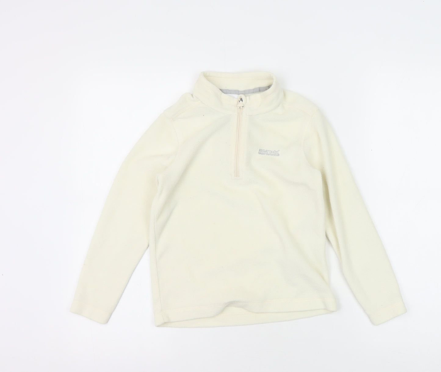 Regatta Girls Ivory Fleece Sweatshirt, Size 4 Plus, Half Zip