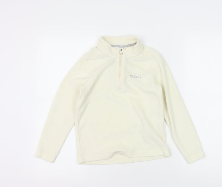 Regatta Girls Ivory Fleece Sweatshirt, Size 4 Plus, Half Zip