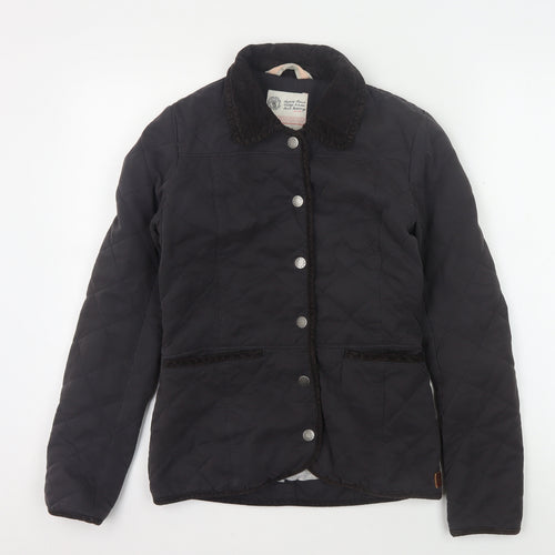 Fat Face Women's Black Quilted Jacket Size 6 Casual
