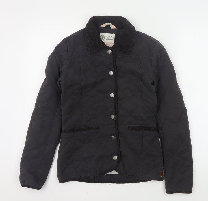 Fat Face Women's Black Quilted Jacket Size 6 Casual