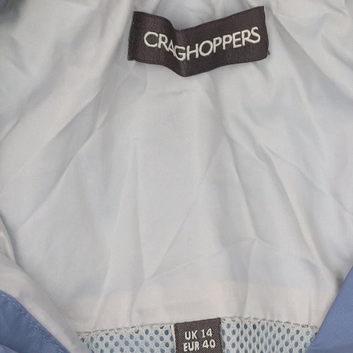 Craghoppers Women's Blue Parka Jacket Size 14 Hooded Waterproof