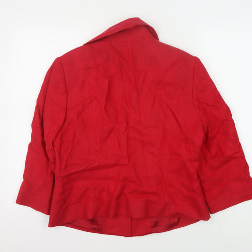 Kaliko Red Linen Blazer Jacket Women's Size M Formal