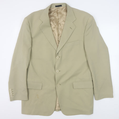 Marks and Spencer Men's Beige Wool Blazer, Size 42