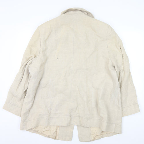 Ann Harvey Women's Beige Linen Jacket Size 20