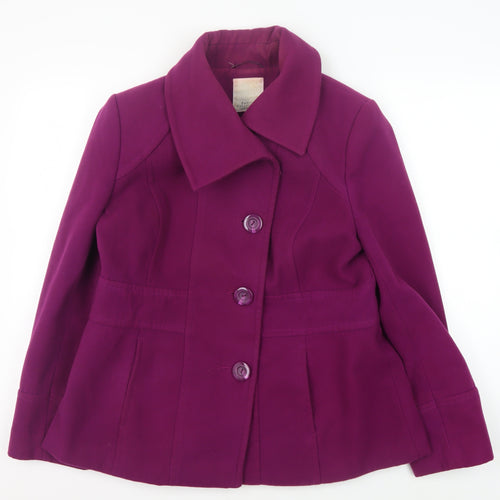 Debenhams Women's Purple Wool Mid-Length Jacket