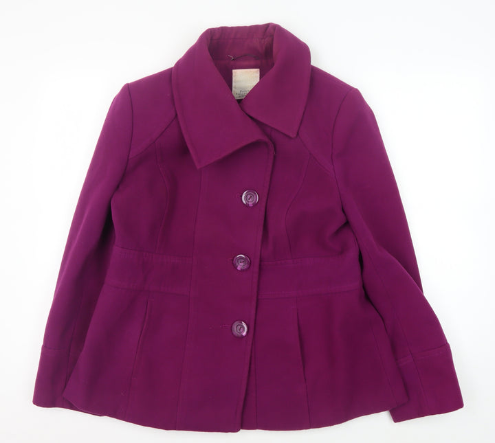 Debenhams Women's Purple Wool Mid-Length Jacket