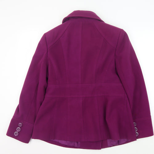Debenhams Women's Purple Wool Mid-Length Jacket