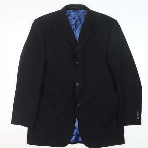 Daniel Hechter Mens Black Wool Blazer, 40R