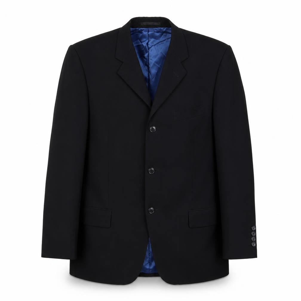 Front view of Daniel Hechter men’s black wool blazer, 40r