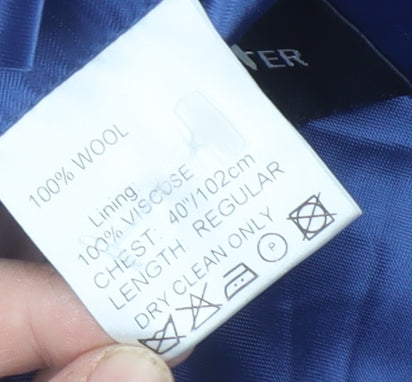 Daniel Hechter Mens Black Wool Blazer, 40R