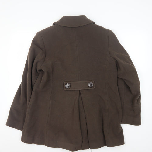 John Lewis Women's Brown Wool Overcoat - Size 14