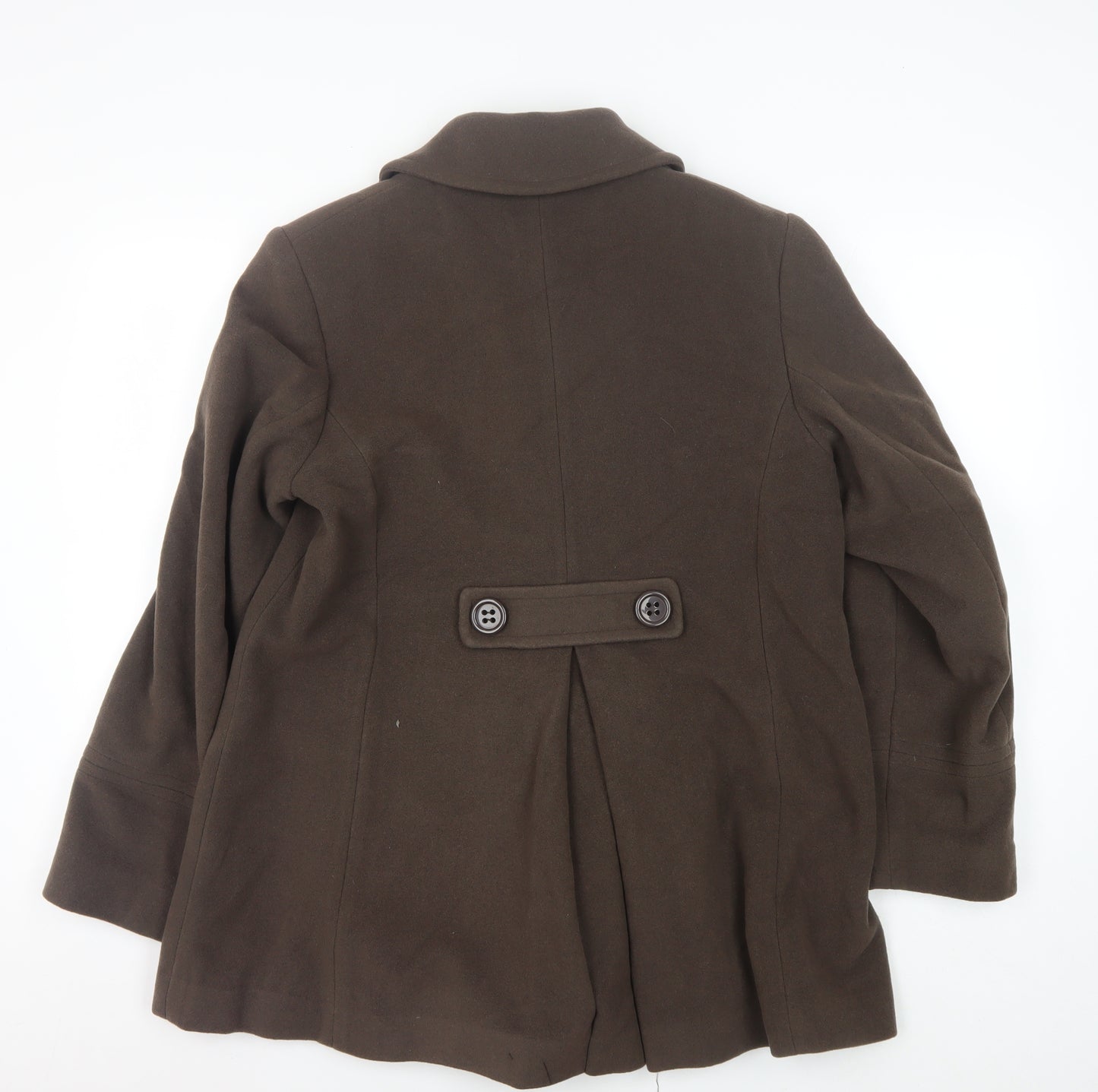 John Lewis Women's Brown Wool Overcoat - Size 14