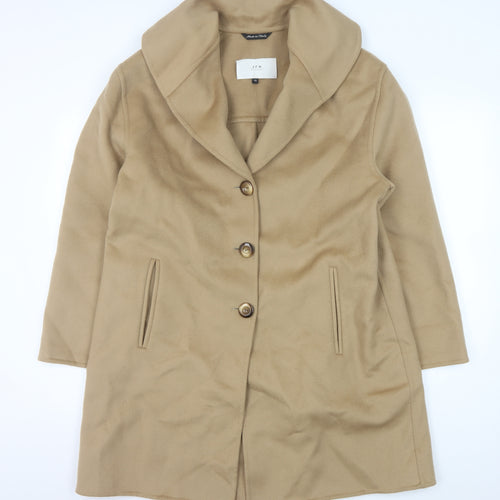 JFW Women's Beige Mid-Length Wool Overcoat Size 14