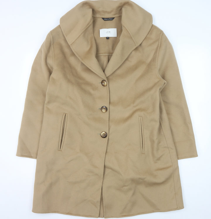 JFW Women's Beige Mid-Length Wool Overcoat Size 14