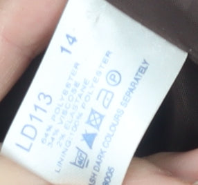 Classics Women's Brown Fur Trim Overcoat Size 14