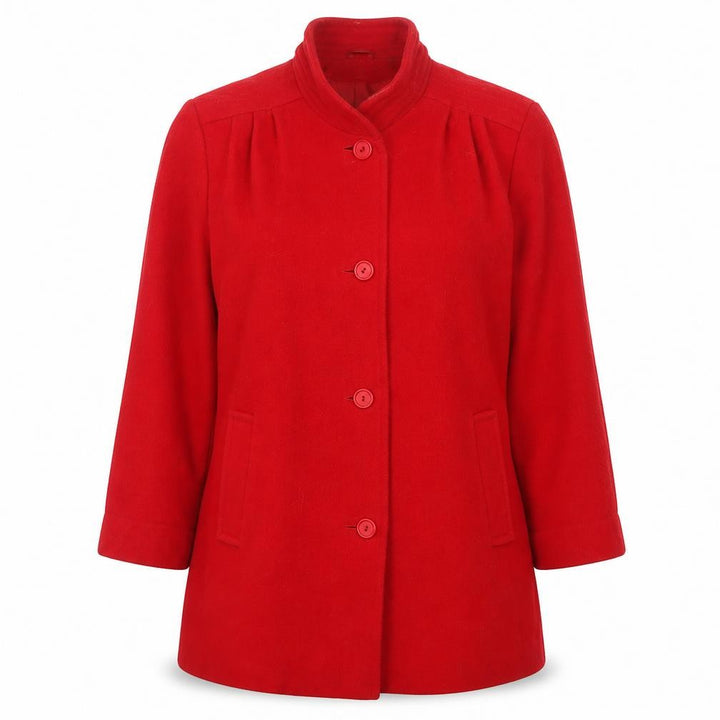 Debenhams Women's Red Wool Coat Size 14 Buttoned