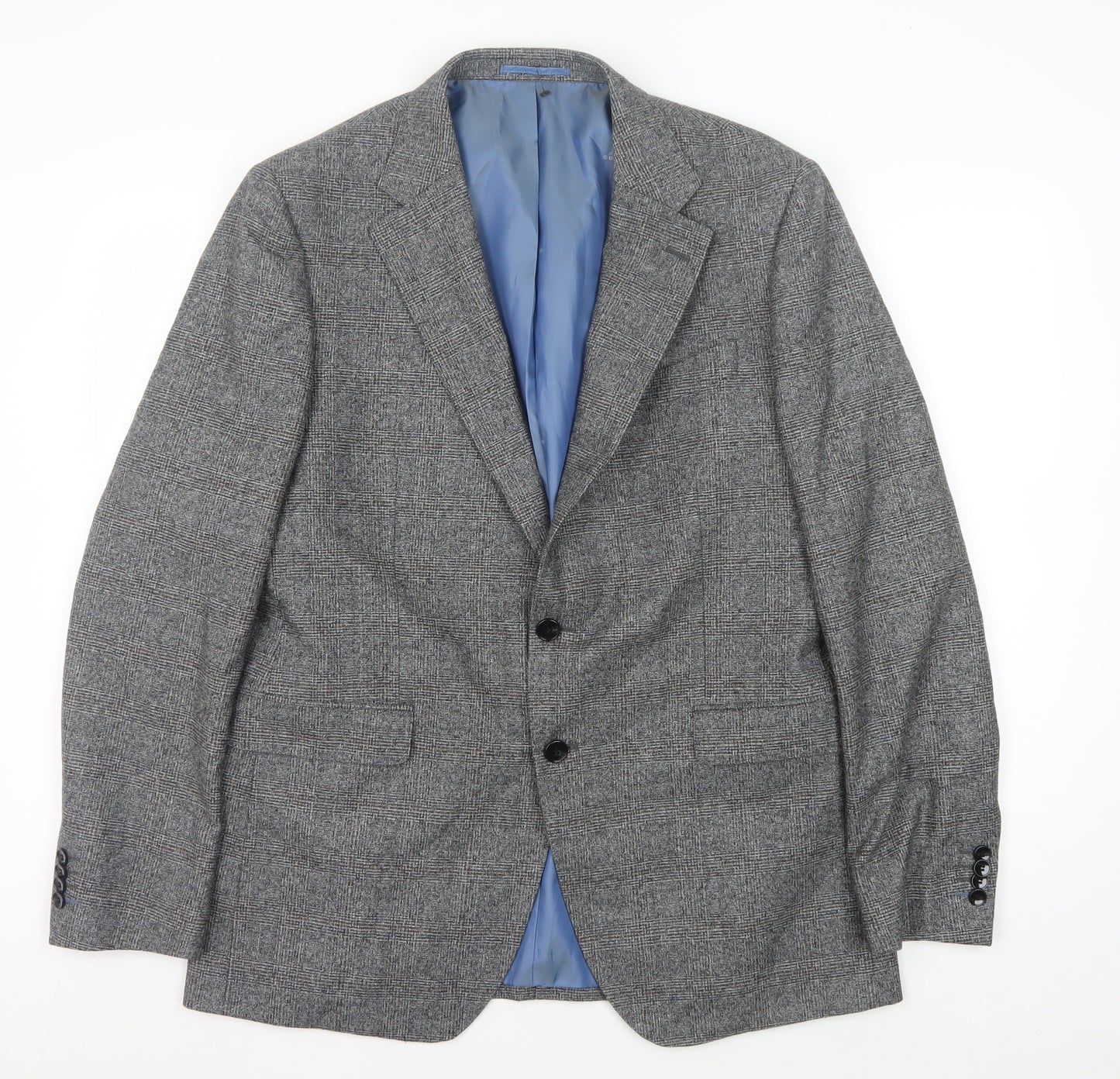 Moss London Men's Grey Check Blazer 44R, Formal Jacket