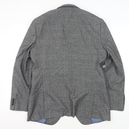 Moss London Men's Grey Check Blazer 44R, Formal Jacket