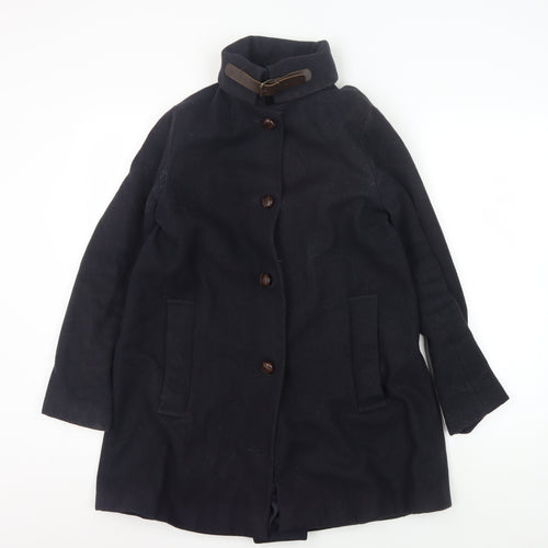 Sessùn Men's Black Wool Overcoat Size S