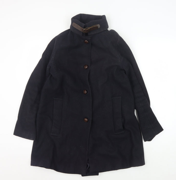Sessùn Men's Black Wool Overcoat Size S