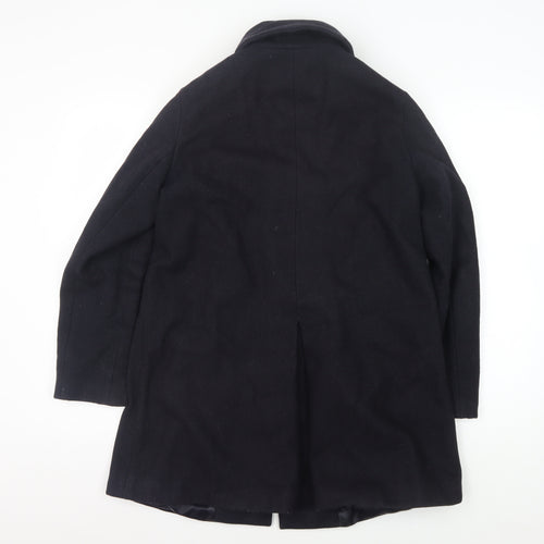 Sessùn Men's Black Wool Overcoat Size S