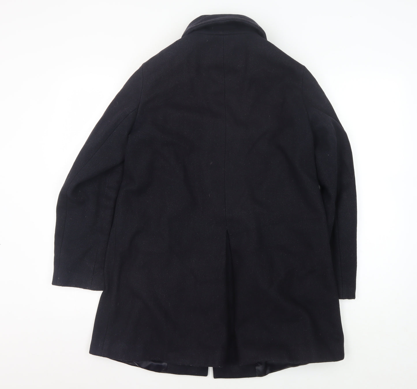 Sessùn Men's Black Wool Overcoat Size S